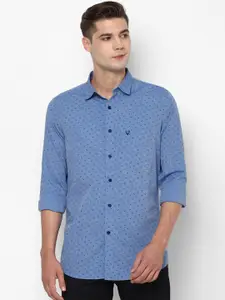 Allen Solly Men Blue Pure Cotton Slim Fit Printed Casual Shirt