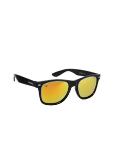 Walrus Men Gold Lens & Black Wayfarer Sunglasses with UV Protected Lens