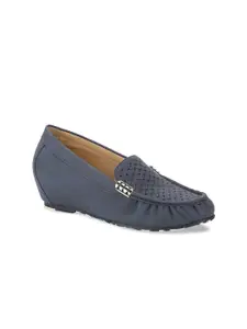 Bata Women Blue Loafers