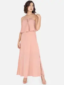 Trend Arrest Women Off-Shoulder Crepe Maxi Dress