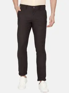 Oxemberg Men Black Slim Fit Casual Trousers