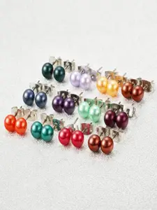 Shining Diva Fashion Set of 36 Multicoloured Contemporary Studs Earrings