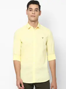 Allen Solly Men Yellow Pure Cotton Slim Fit Casual Shirt