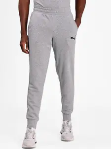 Puma Men Grey Essentials Logo Sustainable Knitted Sweat Pants