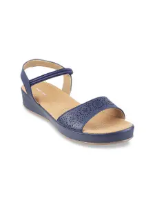 Mochi Blue Sandals with Laser Cuts