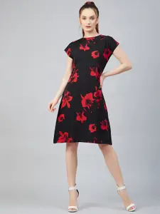 Marie Claire Multicoloured Floral Crepe A-Line Dress