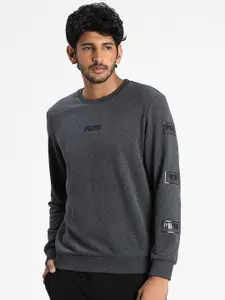 Puma Men Grey Printed Holiday Pack Long Sleeve Sweatshirt