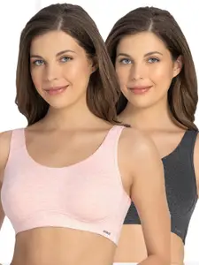 Amante Solid Pack of 2 Non Padded Wirefree All Day Lounge Cami Bra BRA78802