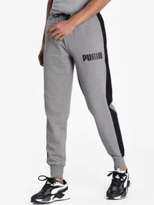 Puma Men Grey & Black Contrast Sweatpants