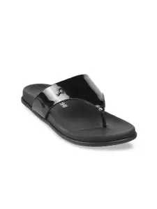 Mochi Women Black T-Strap Flats