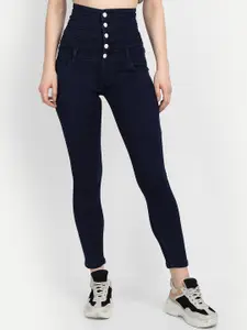 BROADSTAR Women Navy Blue Slim Fit High Rise Jeans