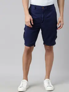 RARE RABBIT Men Blue Slim Fit Mid-Rise Tencel Regular Shorts