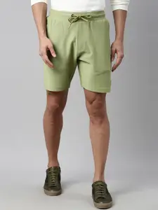 RARE RABBIT Men Olive Green Slim Fit Mid-Rise Casual Shorts