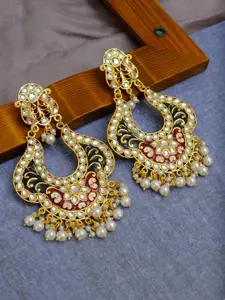 Crunchy Fashion Women Gold-Plated Contemporary Drop Earrings