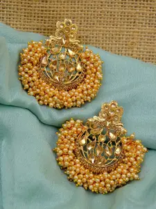 Crunchy Fashion Gold-Toned Contemporary Chandbalis Earrings