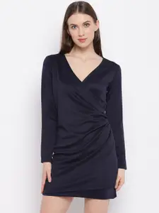 RIVI Navy Blue Mini Wrap Dress