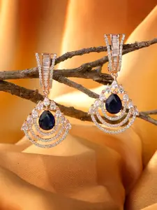 Saraf RS Jewellery Blue Contemporary Drop Earrings
