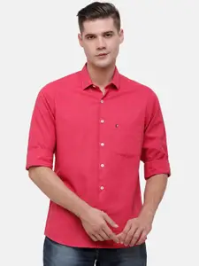 CAVALLO by Linen Club Men Red Printed Casual Shirt