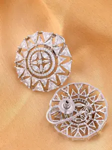 Saraf RS Jewellery White Contemporary Studs Earrings