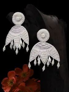 Moedbuille Off White Contemporary Jhumkas Earrings