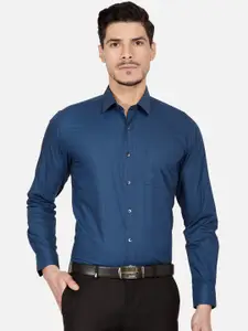 Oxemberg Men Navy Blue Slim Fit Casual Shirt