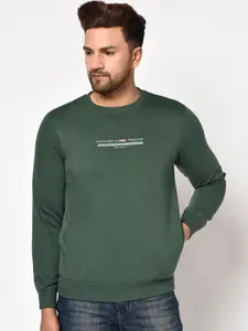 Octave Men Olive Green Solid Sweatshirt