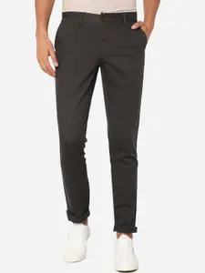 JADE BLUE Men Grey Slim Fit Regular Trousers