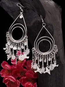 Moedbuille Silver-Plated Contemporary Drop Earrings
