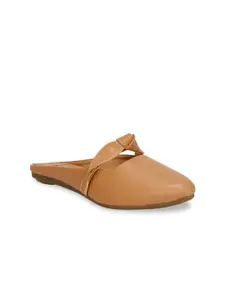 Denill Women Beige Mules with Bows Flats