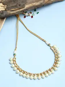 Ruby Raang Gold-Plated & White Kundan Studded Necklace