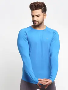 Invincible Men Turquoise Blue Slim Fit T-shirt