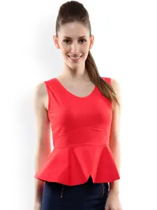 Miss Chase Red Peplum Top