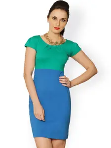 Miss Chase Green & Blue Bodycon Dress