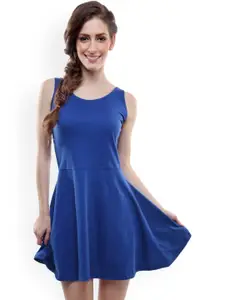 Miss Chase Blue Fit & Flare Dress