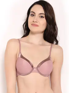 Amante Pink Solid Lightly Padded Underwired Full Coverage T-Shirt Bra BRA10101