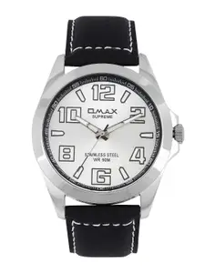 Omax Supreme Men Silver-Toned Dial Watch SS142