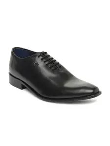 Louis Philippe Men Black Leather Formal Shoes