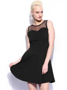 Miss Chase Black Watch Your Back Skater Dress