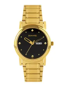 Sonata Men Black Dial Watch NC1141YM14