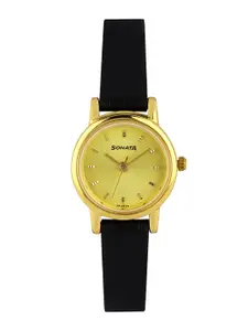 Sonata Women Gold-Toned Dial Watch NF8976YL01J