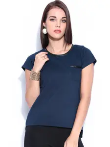 Miss Chase Navy Pipeline Top