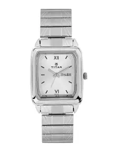 Titan Men Silver-Toned Dial Watch NF1581SM03