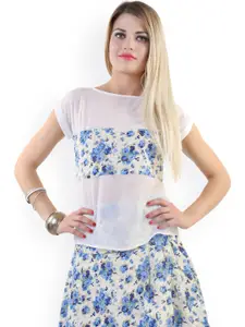 Belle Fille White Printed  Top