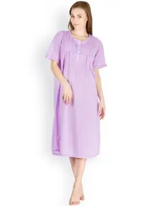 Camey Purple Embroidered Nightdress 13813