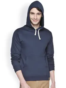 Campus Sutra Navy Hooded Sweatshirt