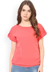 Harpa Women Coral Pink Solid Top