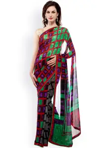 Chhabra 555 Multicoloured Georgette Geometric Print Saree