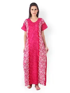 Masha Pink Printed Nightdress NT3-6