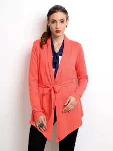 ONLY Women Coral Pink Waterfall Shrug