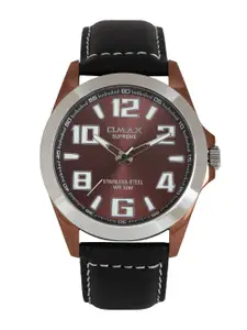 Omax Men Metallic Brown Dial Watch SS145